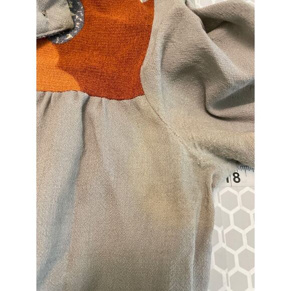 Vintage Handmade Women Midi Dress Large Abstract Print Button Up Artsy Wacky 80s - Picture 6 of 9